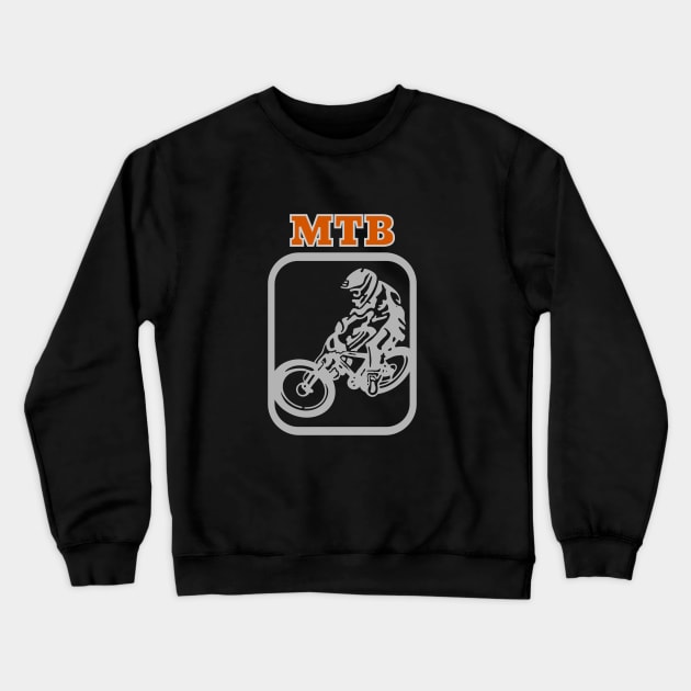 Downhill Mountain Bike Crewneck Sweatshirt by mailboxdisco